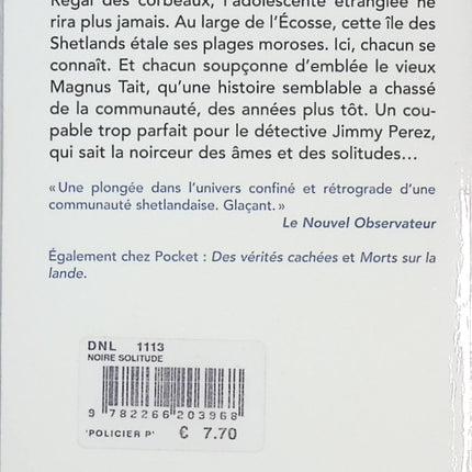 Noire solitude - Ann Cleeves - livre