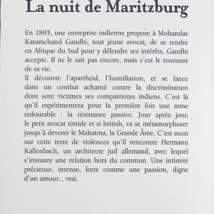La nuit de Maritzburg - Gilbert Sinoué - livre