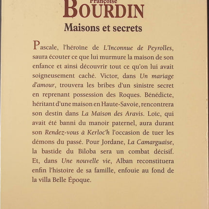 Maisons et secrets – Françoise Bourdin - livre