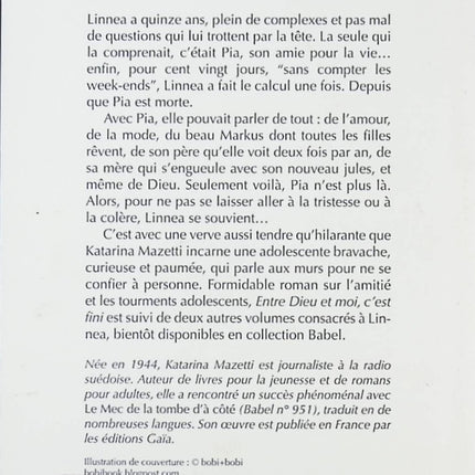 Entre Dieu et moi, c'est fini - Katarina Mazetti - livre