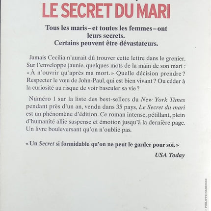 Le Secret du mari Liane Moriarty roman thriller psychologique secrets de couple suspense et drame familial - Livre