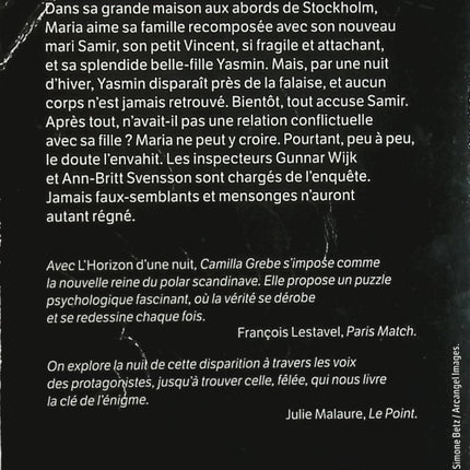 L’Horizon d’une nuit – Camilla Grebe – thriller psychologique suédois et suspense nordique – livre d’occasion - Livre