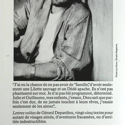 Lettres volées - Gérard Depardieu - Livre