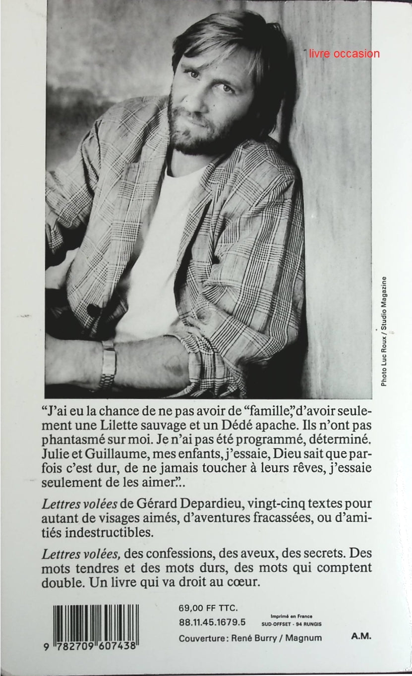 Lettres volées - Gérard Depardieu - Livre