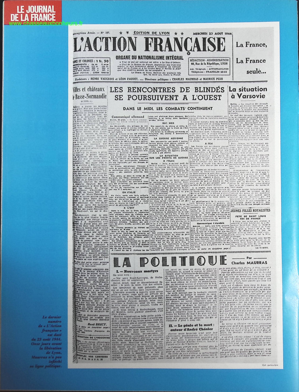 Maurras le retour de Thorez - N° 180 - Le journal de la France les années 40 - Livre revue magazine