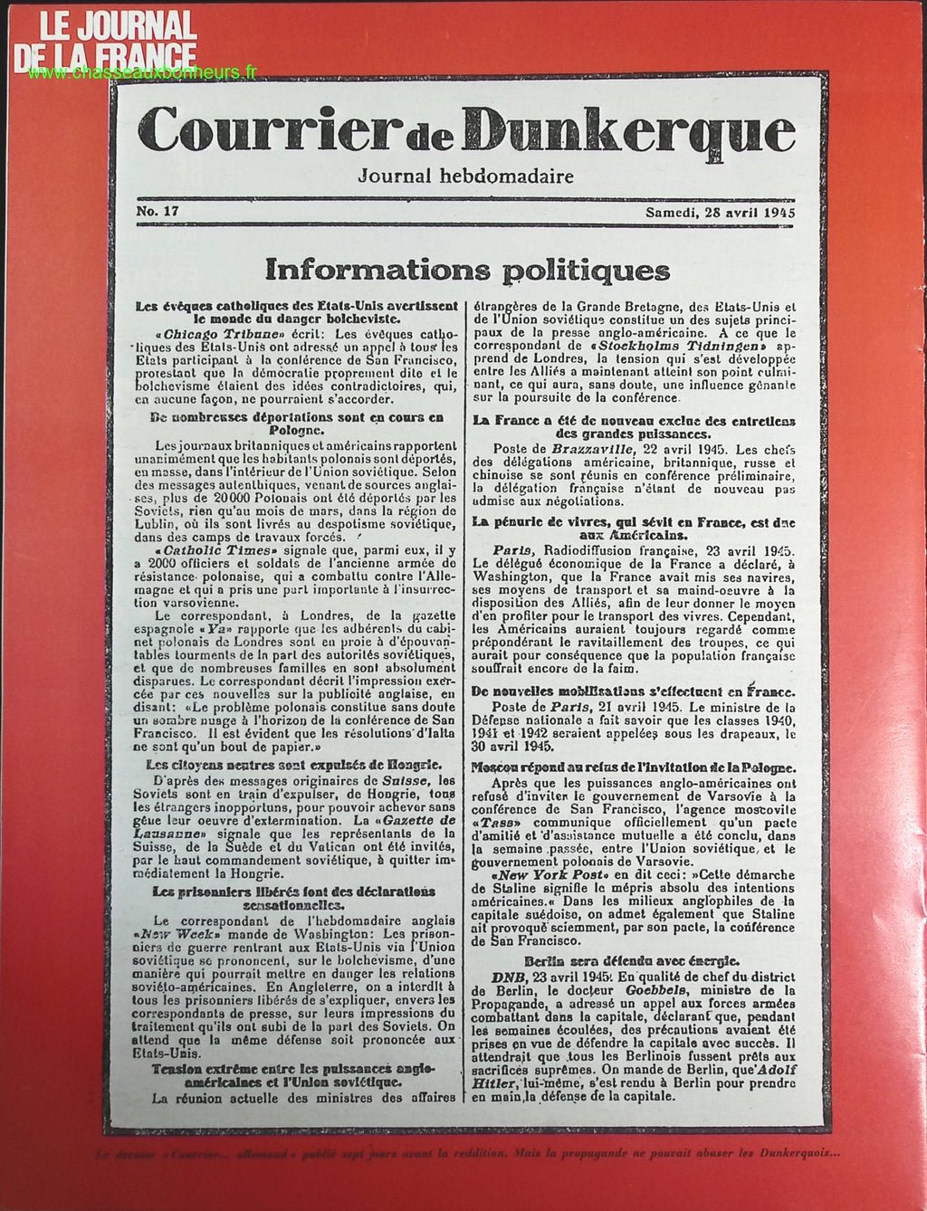 The Resistance - No. 132 - The Journal of France in the 1940s - Magazine Review Book