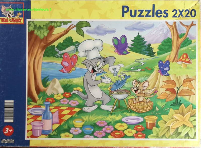 2x20 Teile Puzzle - Tom &amp; Jerry - Brettspiel
