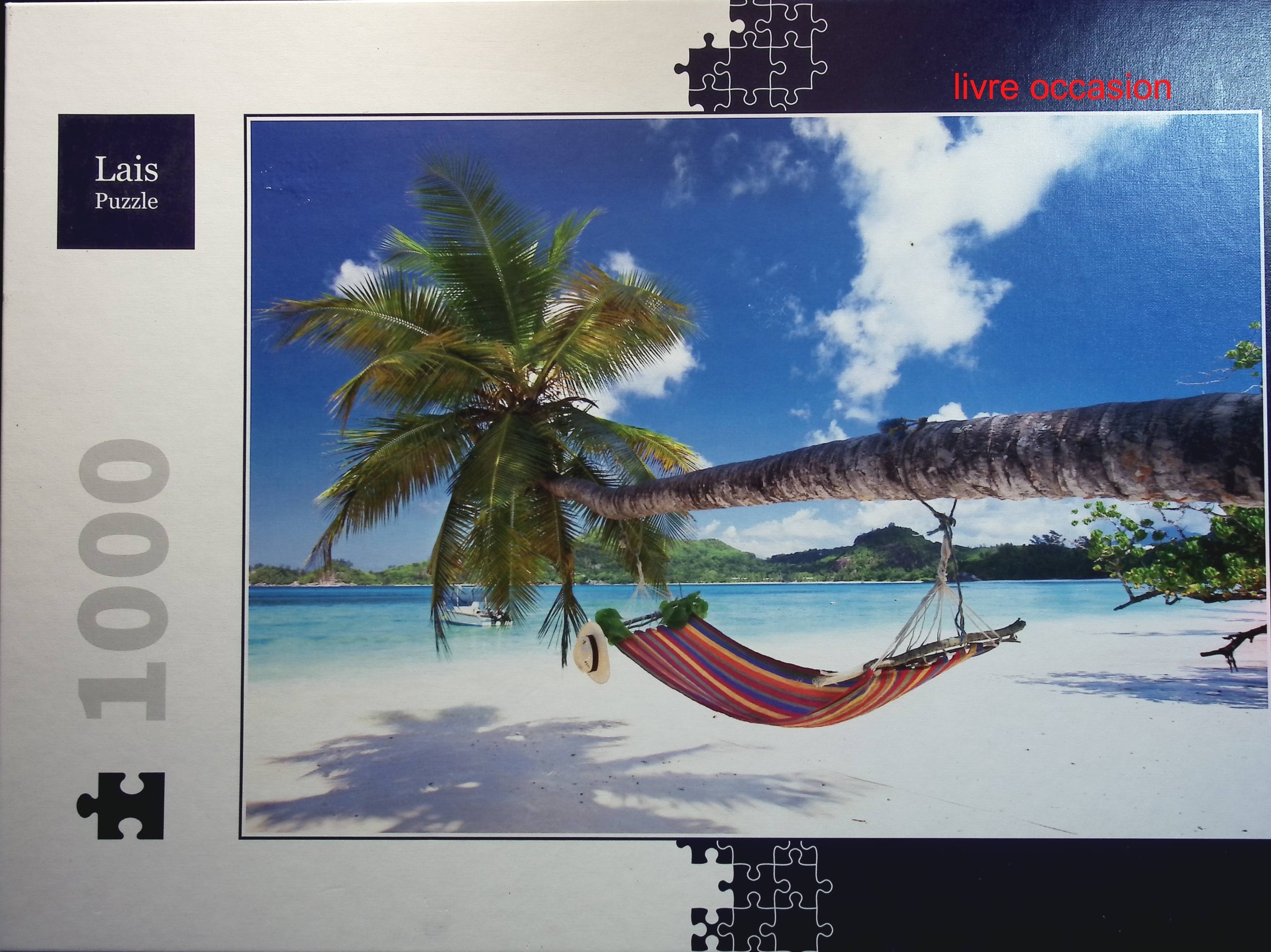 Plage Tropicale avec Palmiers et hamac - 1000 pièces - jeu de société Puzzle
