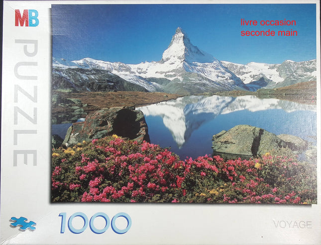 Puzzle 1000 pièces Le Cervin enneigé MB – Paysage montagne hiver Alpes adulte - jeu de société Puzzle
