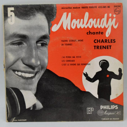 Mouloudji sings Charles Trenet - Poor Georges André - 45 rpm vinyl record