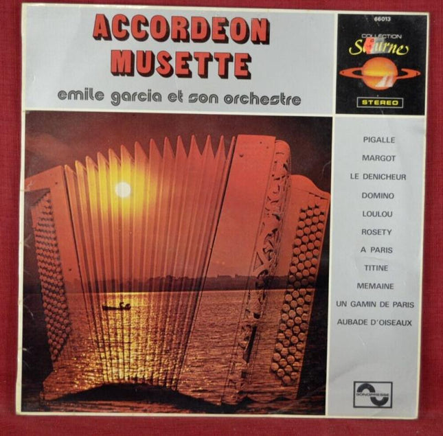 Akkordeon-Musette Emile Garcia und sein Orchester – 33 U/min Vinyl-Schallplatte