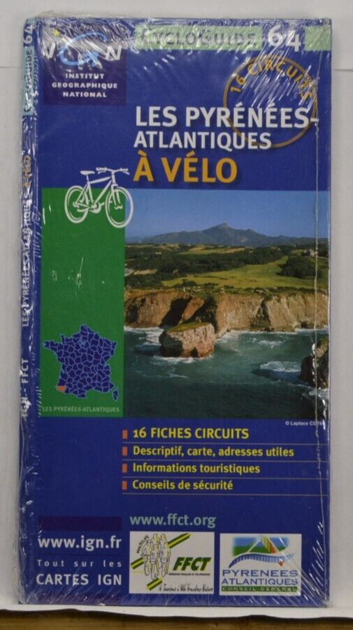 Les Pyrénées-Atlantiques à vélo par Institut géographique national carte - livre