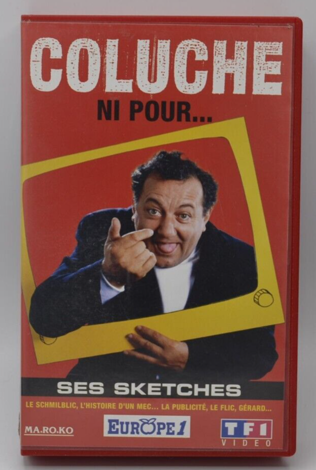 Coluche noch für seine Skizzen - VHS-Videokassette K7