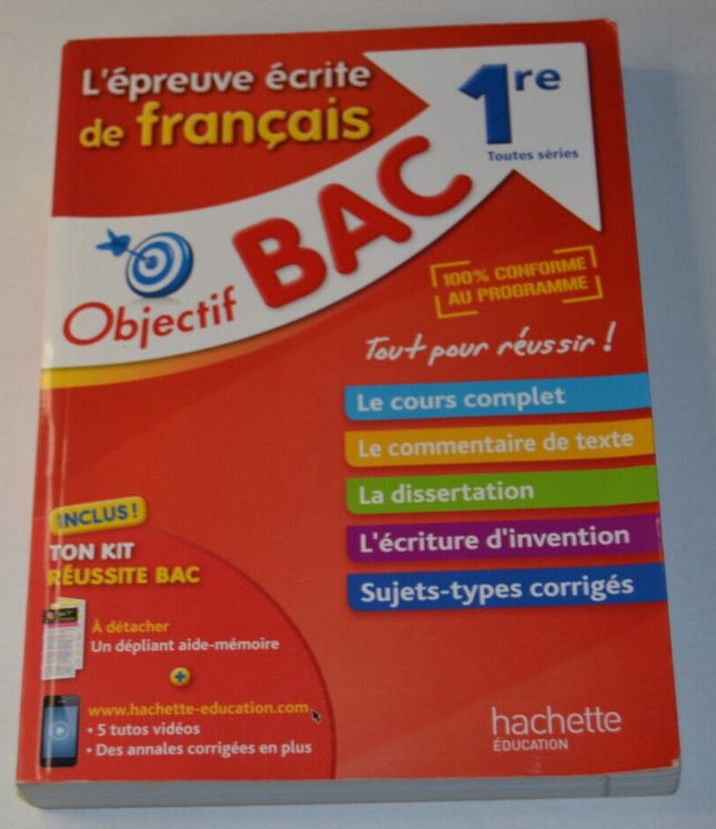 Objectif bac -1ere toutes séries- épreuve écrite de français - livre
