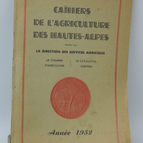 Cahiers de l'Agriculture des Hautes-Alpes - 1952 - livre