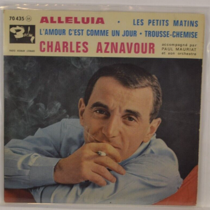 disque vinyle 45 tours - alleluia charles aznavour