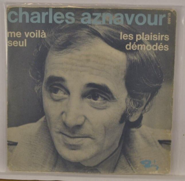 disque vinyle 45 tours - me voilà seul charles aznavour