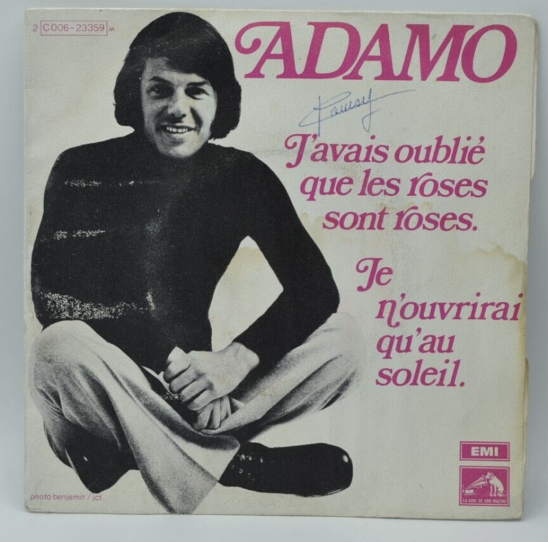 45 U/min Vinyl-Schallplatte - Ich habe vergessen, dass Rosen rosa sind Adamo