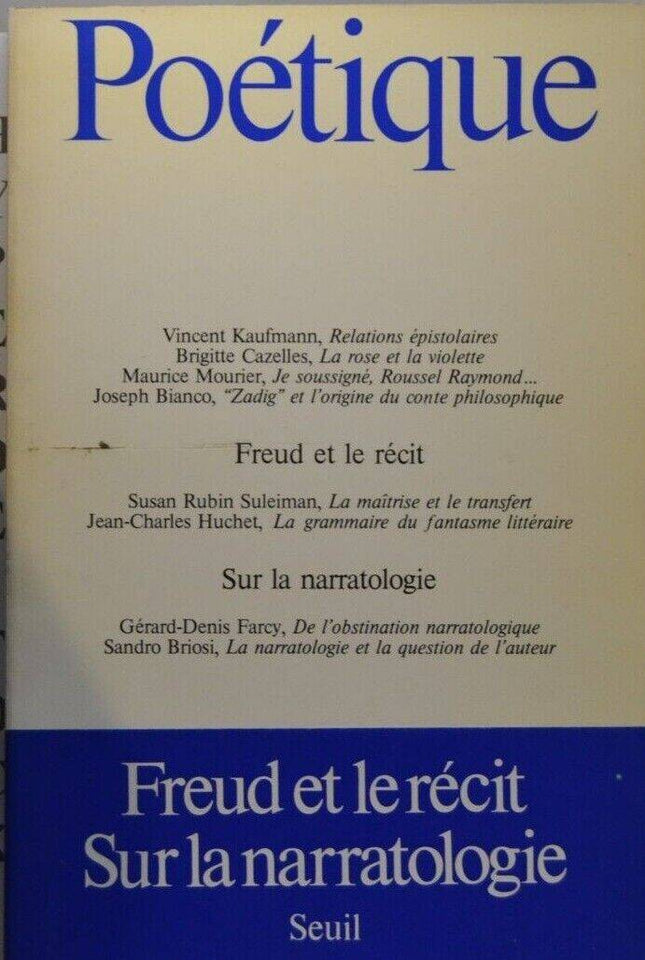 poétique Freud et le récit sur la narratologie - livre