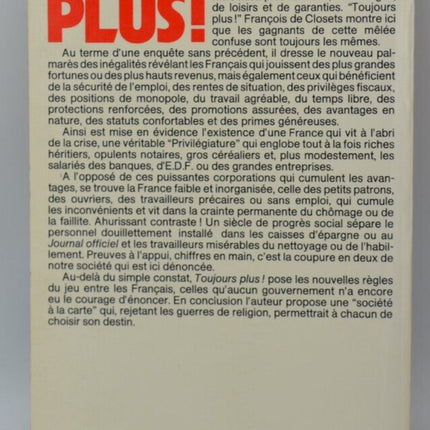 Toujours plus - François De Closets - livre
