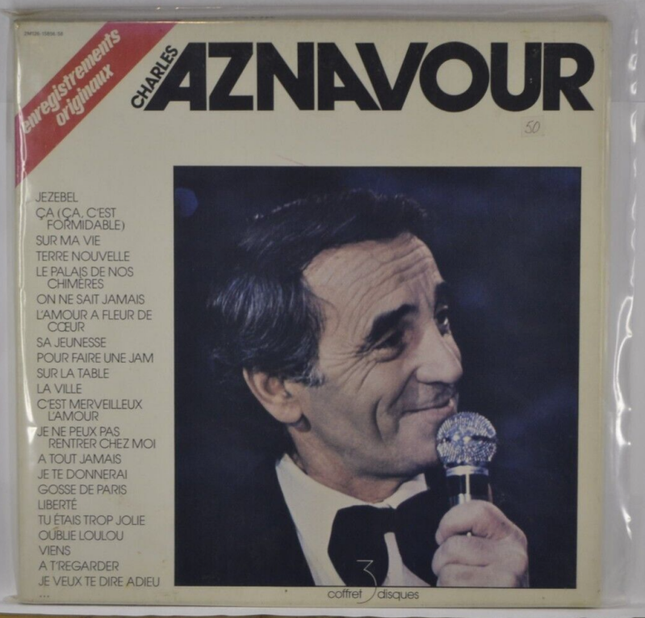 coffret 3 disques enregistrement originaux - Charles Aznavour - disque vinyle 33 tours