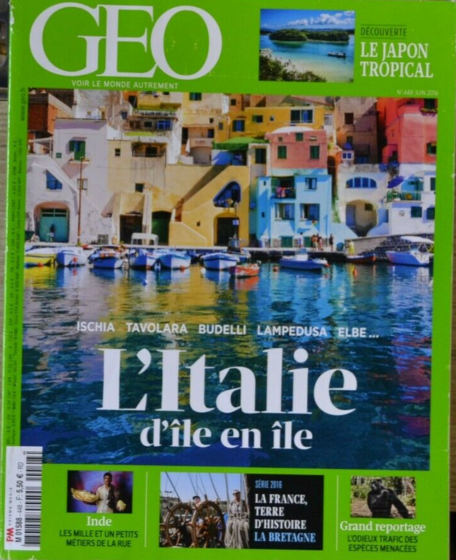 l'italie d'île en île - geo - n°448 - revue - Geo magazine