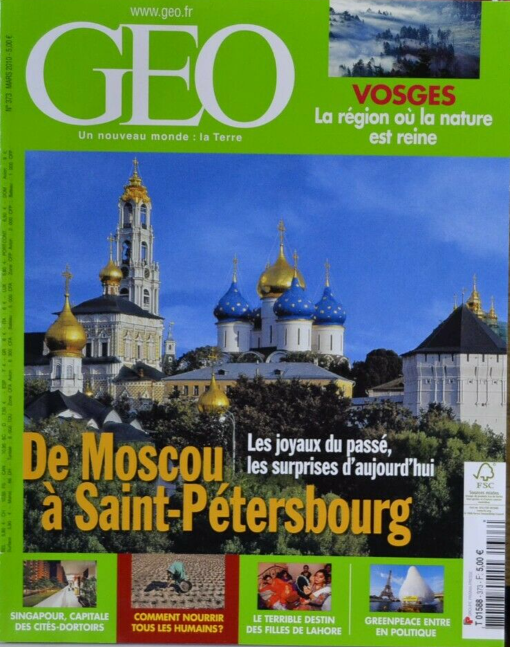de Moscou à saint Pétersbourg - geo - n°373 - revue - Geo magazine