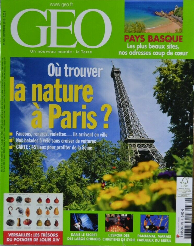 ou trouver la nature à paris - geo - n°379 - revue - Geo magazine