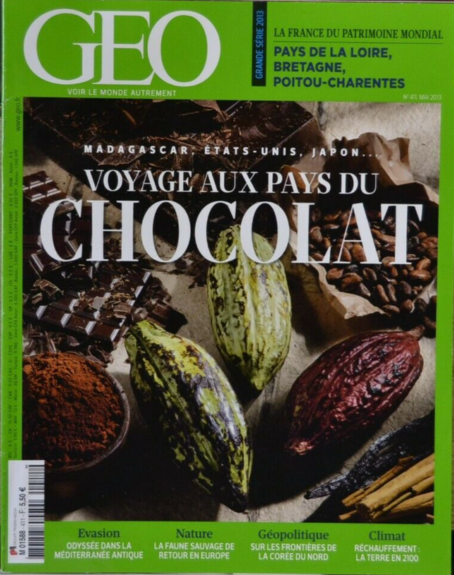 voyage aux pays du chocolat - geo - n°411 - revue - Geo magazine