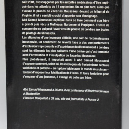 Zacarias Moussaoui Mon Frère - Abd Samad Moussaoui - livre
