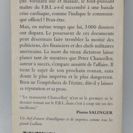 Le Manuscrit Chancellor - Robert Ludlum - 1994 - livre