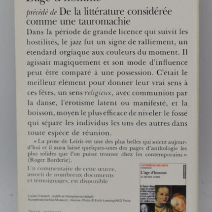 The Age of Man - Michel Leiris - 2008 - book