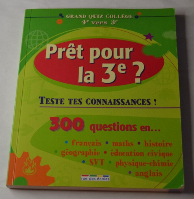 Prêt pour la 3éme? Quizz de la 4éme vers la 3éme - livre