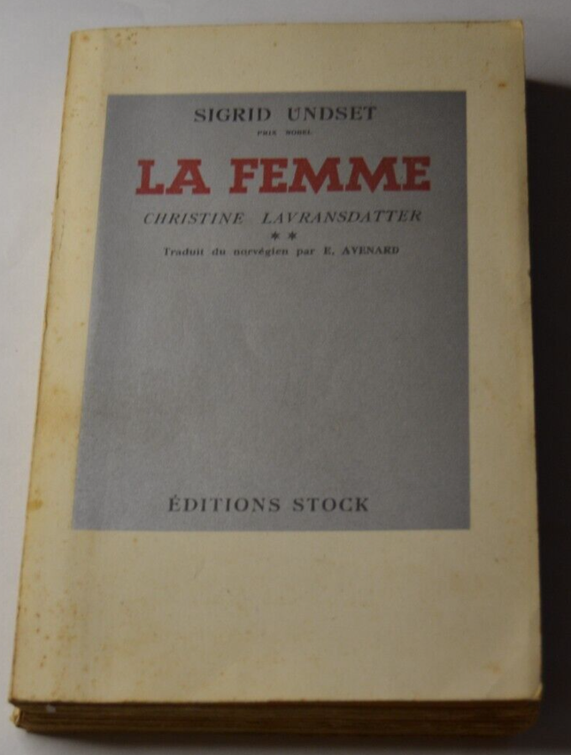 La femme - Christine Lavransdatter tome 2 - Sigrid Undset - 1948 - livre