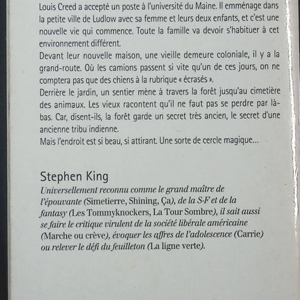 Simetierre – Stephen King – Roman d’horreur culte et terrifiant - livre