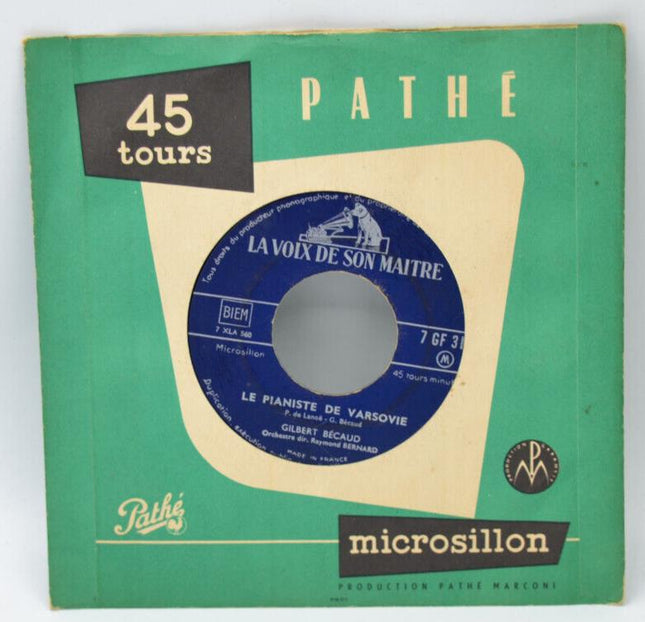 Gilbert Bécaud - La corrida - Le pianiste de Varsovie - disque vinyle 45 tours